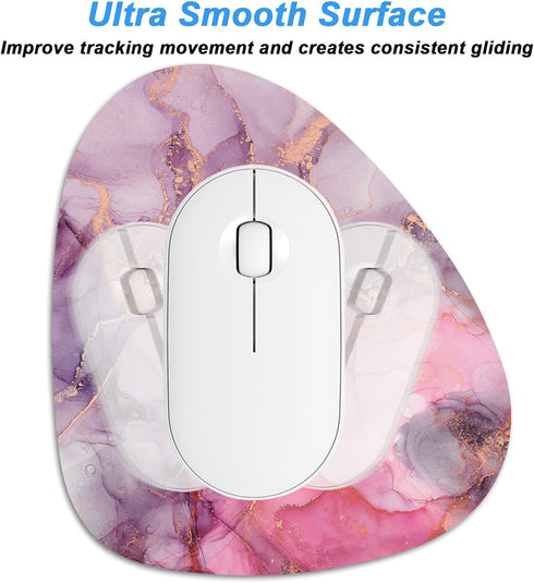 Rimilak Small Mouse Pad 6 x 7 Inch, Irregular Mini Mouse Pad with Non-Slip Rubber Base, Waterproof Compact Mouse Mat
