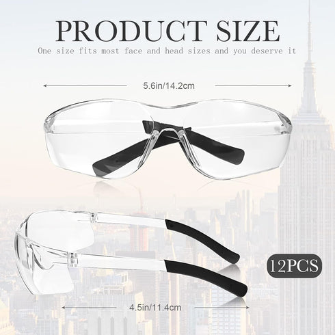 Queekay 12 Pack Safety Glasses, Bulk Impact UV Scratch Protective Eyewear for Men Women and Adolescents