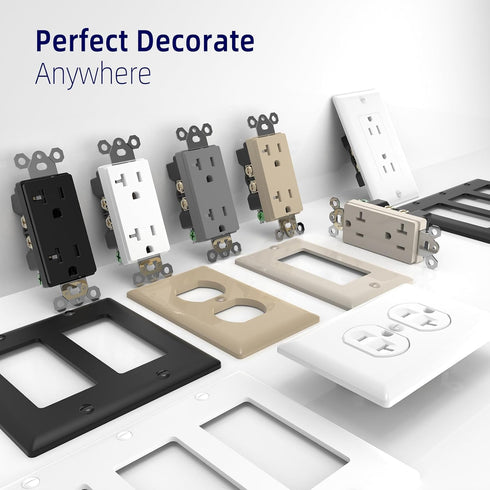 20 2 3 5-20R, 10 Pack TOPELER Amp Decorator Wall Receptacle, Standard Electrical Power Outlets w/Plate, Pole Wire