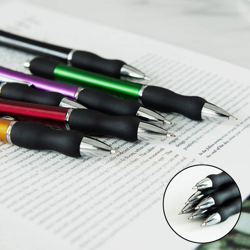 Retractable Ballpoint Pens Black Ink 1mm Medium Point Work Pen Smooth Writing for Men Women Office Business(6 count+3 refills) by MiSiBao