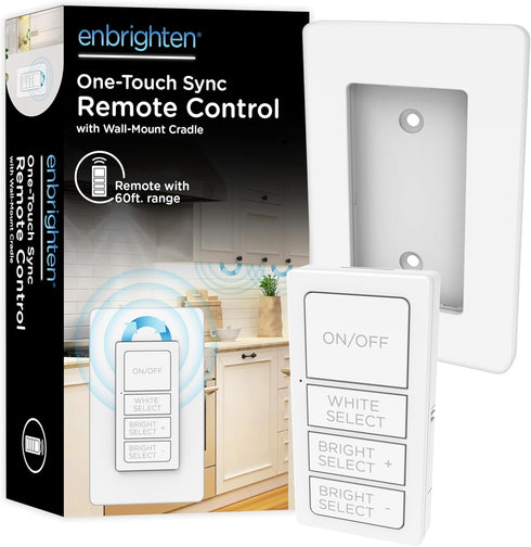 Enbrighten One-Touch Sync Remote Control, Add-on Light Switch for Under Cabinet Lights,