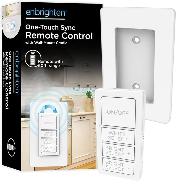 Enbrighten One-Touch Sync Remote Control, Add-on Light Switch for Under Cabinet Lights,