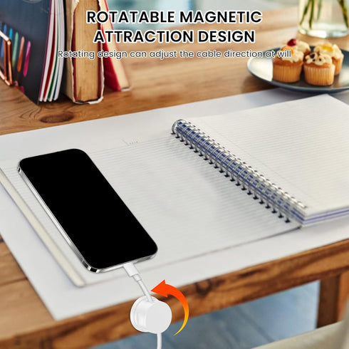 IFOKAMOG 24 Pack Cord Organizer Holder, Magnetic Desk Cable Clips Management, Rotatable Spring Cable Clips, Adhesive
