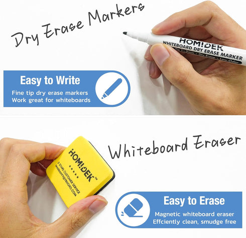 Magnetic Whiteboard for Fridge, 11 x 17 Inches Small Dry Erase Board with 4 Markers and 1 Eraser