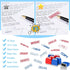 Crtiin 16 Pcs Self Inking Rubber Stamp Set for Office Message Supplies (Red, Blue) - Completed Faxed Scanned