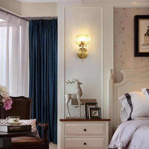 Set (2 Pack) Gold Wall Sconces of Two Upward or Downward Hardwired Wall Light Fixtures with Globe Glass Modern Wall