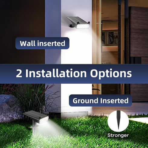 4 HOFLYW Solar Spotlights Outdoor Waterproof Landscape Path Lights Solar Dusk to Dawn Outdoor Lighting Brightness Modes