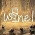 Dimmable White,5V Acrylic Wine Neon Sign for Wall or Window Background Decor,LED Bar Neon Decorative Cocktails Light
