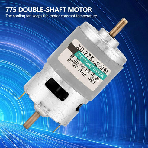 DC24V 12V 775 Motor, 50W High Power, Large Torque Double-Shaft Output, Electric Drill Chuck Motor