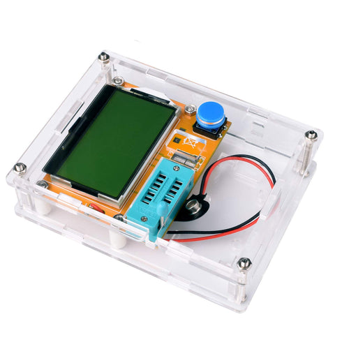 LCR-T4 Mega328 Digital Transistor Tester with Case - Resistance Capacitance Diode Triode ESR Meter for MOS PNP NPN