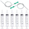6pcs 20ml Plastic Syringes with 2pcs 13inch Tubing for Liquid in Scientific Lab, Pet Feeding, Glue Syringe for Craft