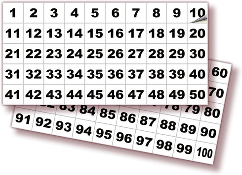 iSYFIX White Consecutive Number Stickers – 1 to 100, 1-inch Vinyl Self Adhesive Decal for Organizing, Indoor/Outdoor