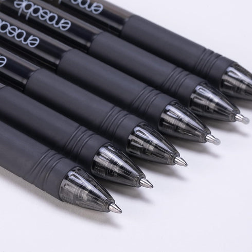 ParKoo 12 Black Ink Retractable Erasable Gel Pens, Fine Point 0.7 mm, Perfect for Drawing, Writing, Planners