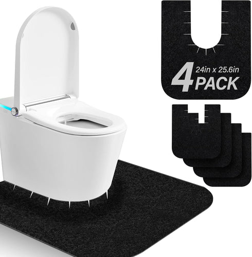 4 Pack Toilet Mats,Upgrade Toilet Floor Protector from Urine,Toilet Rugs U Shaped