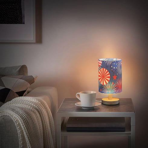 Yuiboo Vintage USA Flag Table Lamp for Small Spaces - Night Light