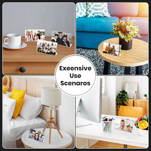AXQMY 3x5 Inches (20 Acrylic Sign Holders Display Clear, Acrylic Table Signs Label Holders Slant Back Sign Holders