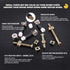 Hilitchi 125 Pcs 3 in 1 Cam Fitting with Dowel, Pre-inserted Nut, Zinc Plated Hex Drive Socket Cap Furniture