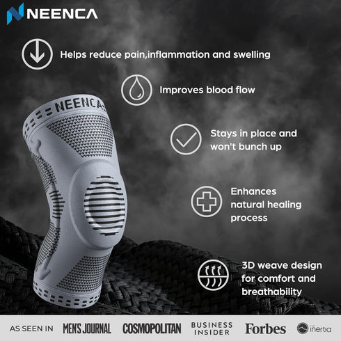 NEENCA Professional Knee Brace for Pain Relief, Medical Knee Support with Patella Pad & Side Stabilizers, Compression