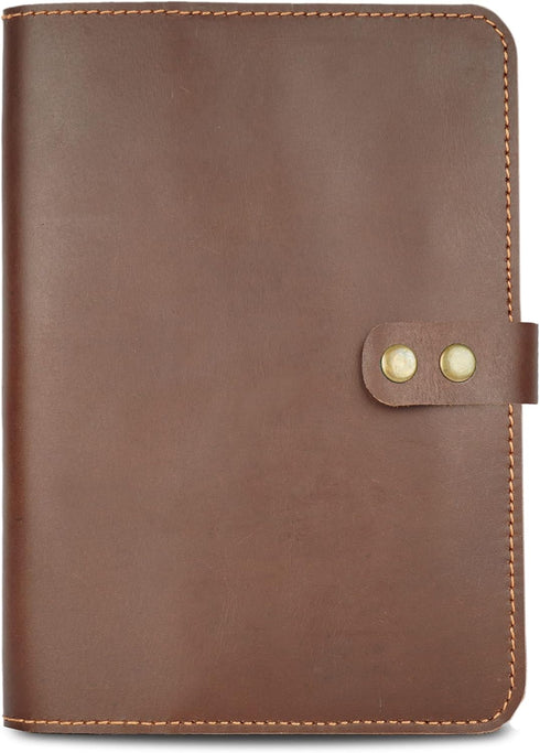 Rustic Leather Journal Cover for Spiral Steno Books - 6" x 9" Handmade Refillable Notebook Cover