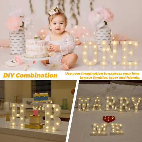 LED Marquee Sign Light Up Letters, Alphabet Light Up Letters Sign, Battery Powered LED Letter Lights for Night Light