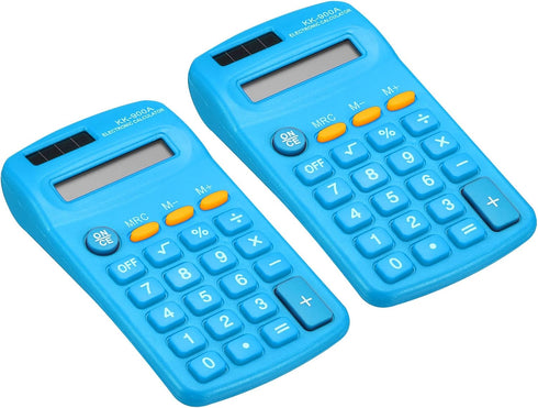 PATIKIL Basic Calculator, 2 Pack 8 Digit LCD Display Small Desktop Calculator for Home Office, Battery Powered (Blue).
