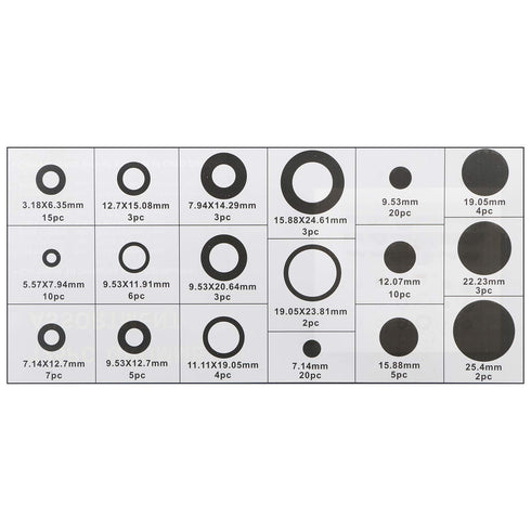 125Pcs 18 Different Sizes Rubber Grommet Assortment Kit, Rubber Washers for Wiring, Plug Wire O-Ring Assortment Set Sealing Gasket Washer for Plumbing, Automotive, Mechanic, Repairs