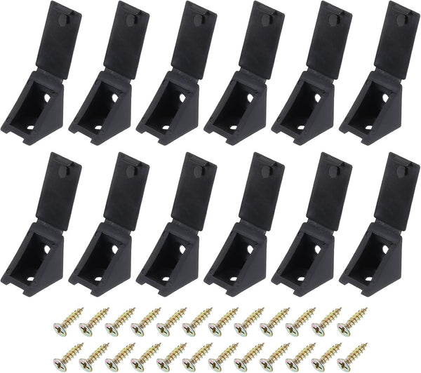 uxcell 100 Pcs 90 Degree Plastic Corner Braces, 20x17x20mm Shelf Right Angle
