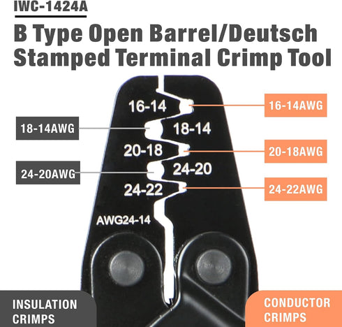 iCrimp IWC-1424A Crimping Tool for Deutsch DT Series Stamped & Formed Contact, AWG14 to AWG24