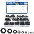 NINDEJIN 326 pcs Metric Black Hex Nuts Assortment Kit M2 M2.5 M3 M4