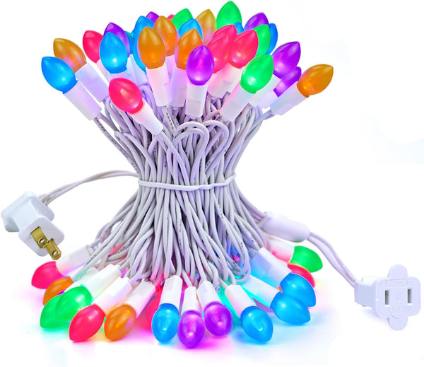 BOHON Easter Lights String 50 LED 17FT Multi Color Christmas Lights White