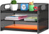 Samstar 3 Tier Letter Tray Paper Organizer with Handle, Mesh Desk Sorter File Rack, Black