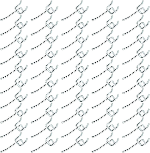 Pegboard Hooks, Large Diameter 50-Pack, 2 Inch L Shape Heavy Duty Galvanized Hooks for Pegboard