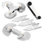 Haploon 6Pcs Pitch Cutting Gauge Tool Set, Stainless Steel Screw Thread Pitch Gauge, 3 Pieces Center Gage