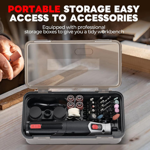 4V 80 28000 9-Speed, 4000mAh PHALANX Cordless Rotary Tool Kit with Accessories, RPM, Battery, Rotary Tool with Digital