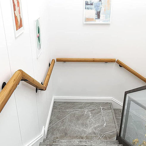 PAUANI 1ft-20ft 1ft/30c Wall Mount Stair Railing Handrail - Wooden Stair Handrail, Indoor Safety Anti-slip Support Rod