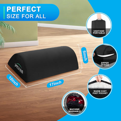 Foot Rest for Under Desk at Work, Ergonomic Foam Footrest with Warm Plush Feet Pocket for Office Chair