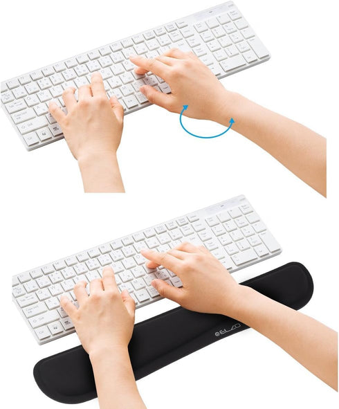 65D ELZO Keyboard Wrist Rest Pad Support with High-Density Thicken Memory Foam Padding, Ergonomic Design Computer Rest