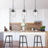 Modern Black Farmhouse Clear Glass Cylinder Pendant Light Fixture,Ceiling Hanging Metal Industrial Mini Pendant