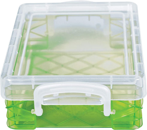 Super Stacker Plastic Crayon Box - Stackable Crayon Organizer, Small Storage Containers with Lids, Color May Vary