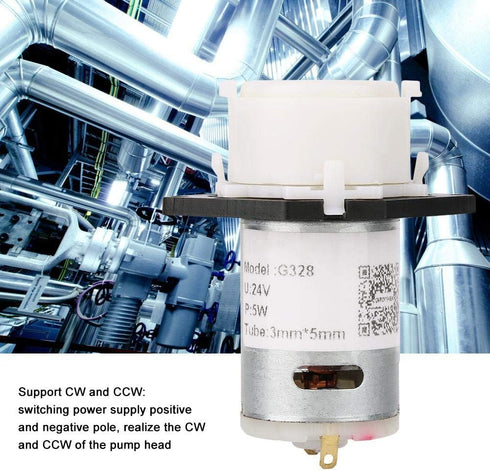 24V DC Peristaltic Liquid Pump Dosing Pump for Aquarium Lab Analytical, 10ml/min - 90ml/min (White)