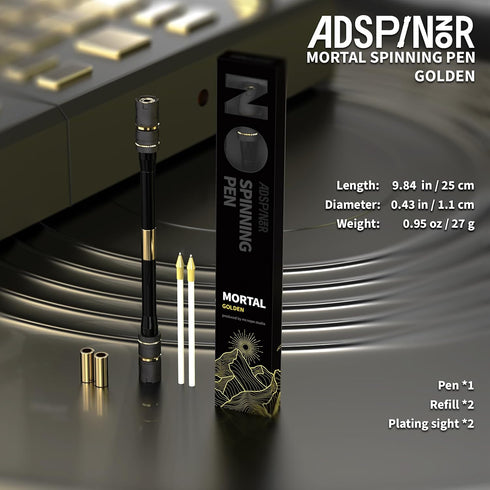 Mortal Spinning Pen Mod by Mr. Nope Professional Trick Pen for Tricks & Relief Anti-Slip, Long, Gold