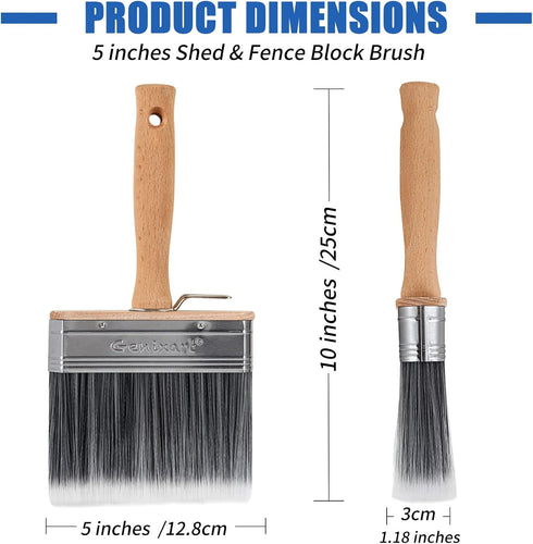 Deck Stain & Sealer Block Paint Brush - 5-inch Big Fence Stain Brush for Brick and Concrete Walls