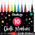 Extra Fine Tip Liquid Chalk Markers, 10 Pack, Dry Erase Marker Pens for Blackboard & Windows