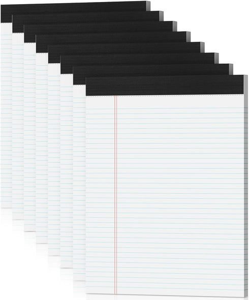 Note Pads 8.5 x 11 Legal Pads, 8 Pack Writing Pads, Narrow Ruled, 30 Sheets per Notepad for Office, Home, School