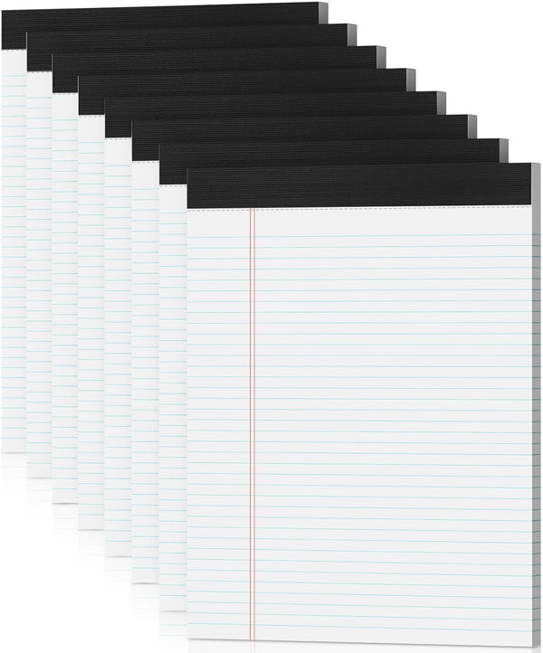 Note Pads 8.5 x 11 Legal Pads, 8 Pack Writing Pads, Narrow Ruled, 30 Sheets per Notepad for Office, Home, School