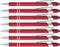 Rainbow Rubberized Soft Touch Ballpoint Pen with Stylus Tip, Premium Metal, Black Ink, Medium Point - Box of 7 (RED)