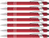 Rainbow Rubberized Soft Touch Ballpoint Pen with Stylus Tip, Premium Metal, Black Ink, Medium Point - Box of 7 (RED)