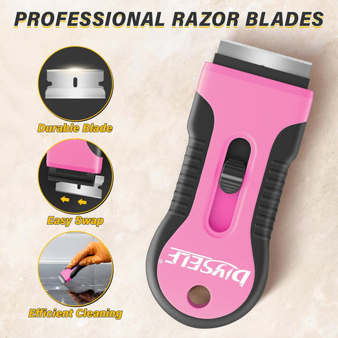 2 Pack 10 DIYSELF Razor Blade Scraper, PCS Spare Razor Blades, Enhanced Razor Scraper, Razor Blade Scraper Tool