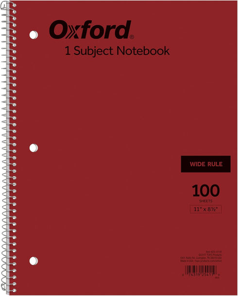 Oxford 1-Subject Wirebound Notebook - TOP25411