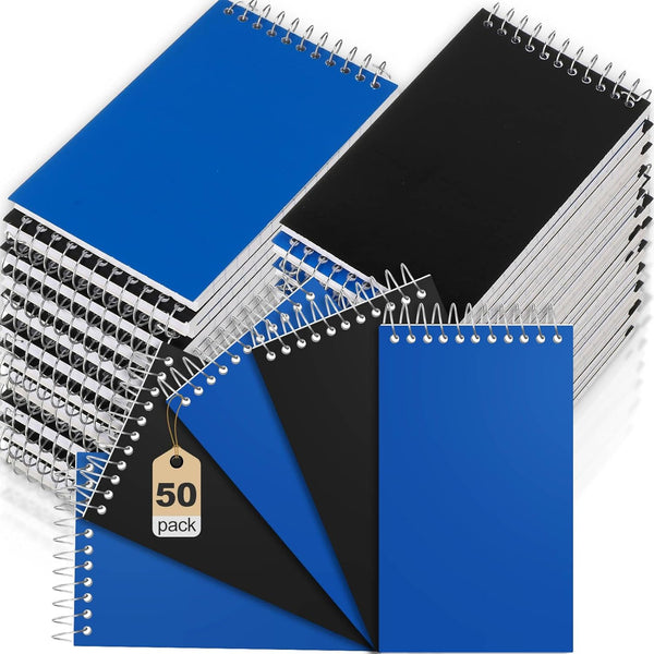 Cholemy 50 Pack Small Notepad, 3 x 5 Inch Mini Notebooks, Lined College Ruled Paper for Office School Supplies
